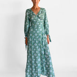 Luna Silk Floral Wrap Dress