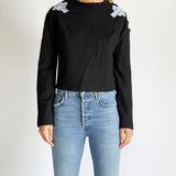 Carven Checked Rose Patch Sweatshirt