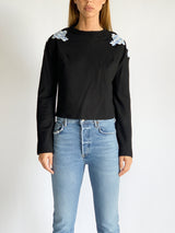 Carven Checked Rose Patch Sweatshirt