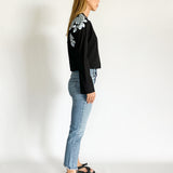 Carven Checked Rose Patch Sweatshirt