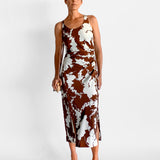 Silhouette Print Slip Dress