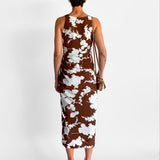 Silhouette Print Slip Dress