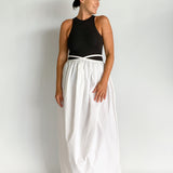 Ruched Cocoon Tie Skirt