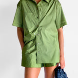 Oversized Satin Shirt and Shorts Set