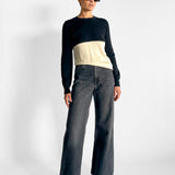 Contrast Panel Knit Top