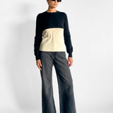 Contrast Panel Knit Top