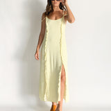 Stroke Frill Slip Dress