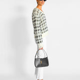 Houndstooth Jacquard Distressed Jumper
