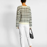 Houndstooth Jacquard Distressed Jumper