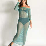 Mesh Knit Maxi Dress