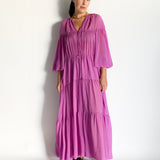 Voluminous Tiered Tie Dress