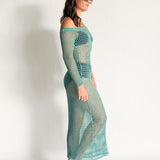 Mesh Knit Maxi Dress