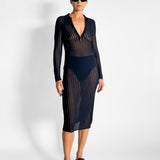 Sheer Stripe Knit Dress