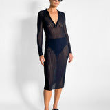 Sheer Stripe Knit Dress