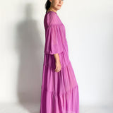 Voluminous Tiered Tie Dress