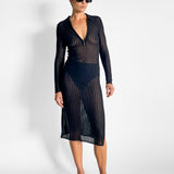 Sheer Stripe Knit Dress