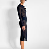 Sheer Stripe Knit Dress