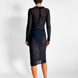 Sheer Stripe Knit Dress