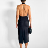 Raw Edge Halter Dress