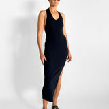 Plunge Neck Knit Dress