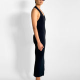 Plunge Neck Knit Dress