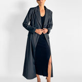 Pinstripe Maxi Coat
