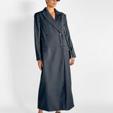 Pinstripe Maxi Coat