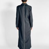 Pinstripe Maxi Coat