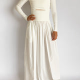 Knit Cotton Split Maxi Dress