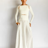 Studios Knit Cotton Split Maxi Dress