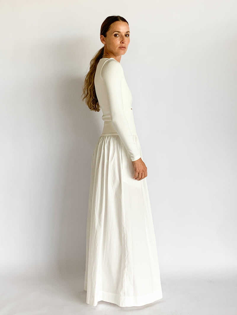 Knit Cotton Split Maxi Dress