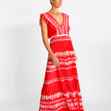 Ruffled Plisse-Georgette Maxi Dress