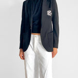 Logo Crest Knit Blazer