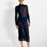 Sheer Ruched Dress