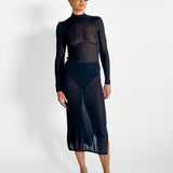 Sheer Ruched Dress