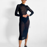 Sheer Ruched Dress