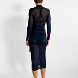 Sheer Ruched Dress