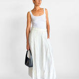 Pleat Linen Maxi Skirt
