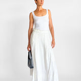 Pleat Linen Maxi Skirt