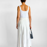 Pleat Linen Maxi Skirt