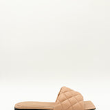 Quilted Leather Flat Sandals