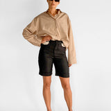 Contrast Pocket Linen Shorts