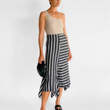 Stripe Linen Handkerchief Skirt