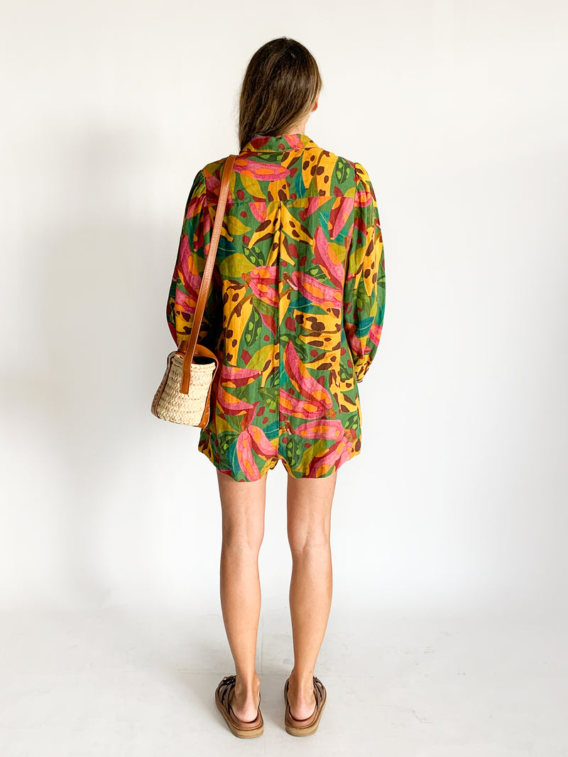 Tropical Banana Print Playsuit