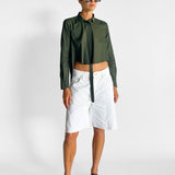 Olive Cotton Voile Shirt