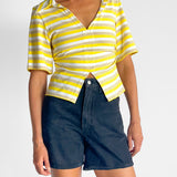 Stripe V Neck Tee