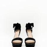 Satin Bow Platform Heels