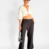Gwyneth Cuffed Split Hem Trousers