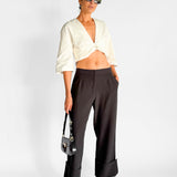 Gwyneth Cuffed Split Hem Trousers