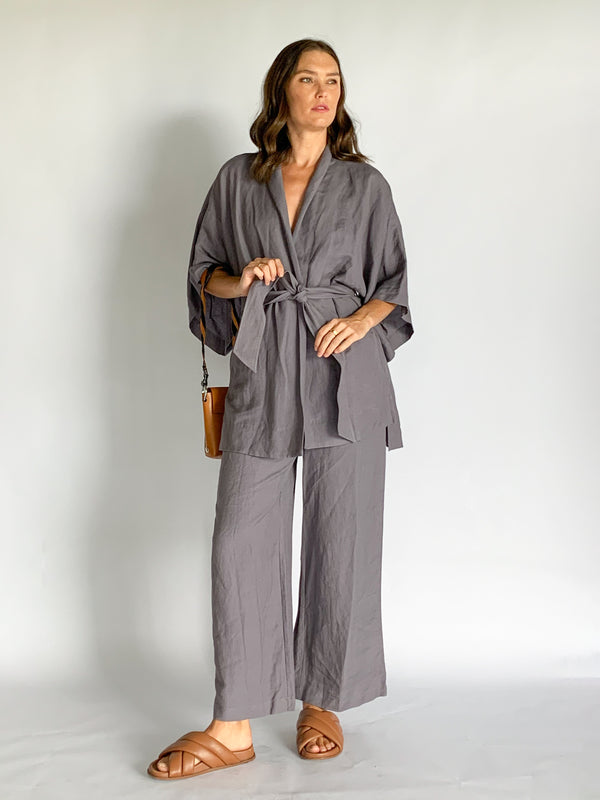 Vera Belted Robe And Pant Set